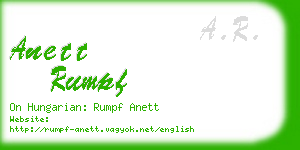 anett rumpf business card